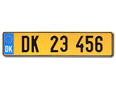 03b. Danish EU plate yellow reflex, 503 x 110 mm